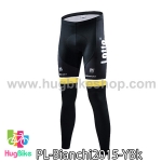กางเกงจักรยานขายาวทีม Bianchi 15 สีเหลืองขาวดำ