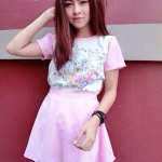 ชุดSet เสื้อ + กระโปรง ผ้ามอสเครสหนาๆ