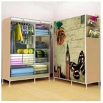 ตู้เสื้อผ้า ผ้าคลุมหนาสองชั้น เคลือบplasticลายการ์ตูน