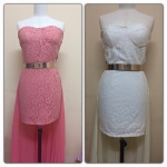 เดรสลูกไม้เรียบหรู