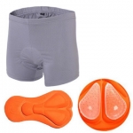 กางเกงจักรยาน Boxer VeoBike กางเกงสีเทา เป้าเจลสีส้ม