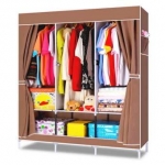 Hommy ตู้เสื้อผ้า 3 บล๊อคเปิดข้าง03 - สีน้ำตาลอ่อนน E-3