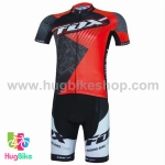 ชุดจักรยานแขนสั้นทีม Fox 17 (02) สีดำแดง
