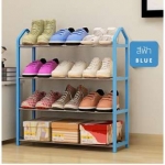 KUMALL ชั้นวางรองเท้า สแตนเลส 4 ชั้น 12คู่ ตู้วางรองเท้า ที่วางรองเท้า สแตนเลส