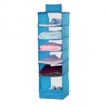 BolehDeals 6 Shelves Oxford Cloth Hanging Closet Organizer Collapsible Divider Blue - intl