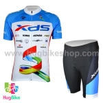 ชุดจักรยานแขนสั้นทีม XDS 16 (01) สีขาวฟ้า