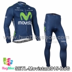 ชุดจักรยานแขนยาวทีม Movistar 15 สีน้ำเงิน