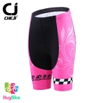 กางเกงจักรยานผู้หญิงขาสั้น CheJi 16 (06) สีชมพู ลายกระโหลก Recing is life