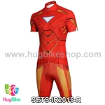 ชุดจักรยานแขนสั้น Iron Man 15 สีแดงส้ม