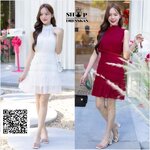 ✔️พร้อมส่ง :: ชุดเดรสแฟชั่นงานป้ายคุณภาพ⭐[ S-M-L-XL] :: ชุดเดรสสั้นออกงาน คอเต่า ดีเทลแต่งพลีทสวยเก๋ ซิปซ่อนหลัง บุซับใน ผ้าเนื้อเกรดดี สวมใส่สบาย ใส่ออกงานสวยๆ