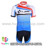 ชุดจักรยานแขนสั้นทีม Cube 15 สีฟ้าขาว