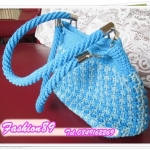 กระเป๋าเชือกร่ม (paracord bag) สีฟ้า