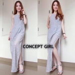 Maxi ผ่าข้างใช้ลูกไม้เกรดดี มีซับในเป็น เป็นเดรส