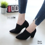 รองเท้าส้นสูง หนังสักหราด มีซิปข้าง