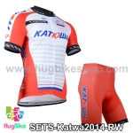 ชุดจักรยานแขนสั้นทีม Katwa 14 สีแดงขาว