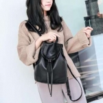 Fashion Korean version Backpacks PU Leather Women Backpack School Bag Forteenagers Ladies Girl Back Pack Bagpack Mochila (black)