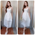 Maxi drees สายเดี่ยวลูกไม้ฝรั่งเศส