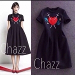 red heart with black dress