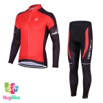 ชุดจักรยานแขนยาวทีม Castelli 18 (06) สีแดงดำ