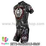 ชุดจักรยานแขนสั้นทีม Rock Racing 15 (09) สีดำ ลายขาว