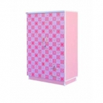 RF Furniture ตู้เสื้อผ้าเด็ก 80cm รุ่น Wk002p-pic ( สีชมพูลายการ์ตูนน่ารัก )