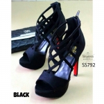 ส้นสูงหน้าสานตาข่าย ซิปหลัง