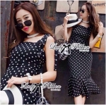 เดรสลายจุดผูกโบว์ที่ไหล่