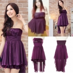 เดรสราตรีเกาะอกเกาหลี สาวอวบ