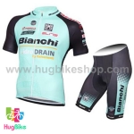 ชุดจักรยานแขนสั้นทีม Bianchi 15 (13) DRAIN สีฟ้าดำ