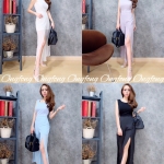 จั๊มสูทขายาวผ่าหน้า