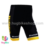 กางเกงจักรยานขาสั้นทีม Bianchi 16 สีเหลืองขาวดำ