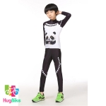 ชุดจักรยานเด็กแขนยาวขายาว Power (03) สีขาวดำลายแพนด้า