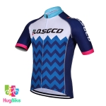 เสื้อจักรยานแขนสั้น LQSGCD 18 (15) สีขาวน้ำเงินฟ้า