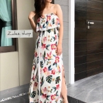 เดรสลายดอก อกยืดได้