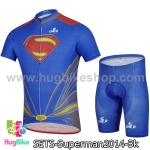 ชุดจักรยานแขนสั้น Superman 14 สีน้ำเงินแดง