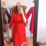 เดรสกี่เพ้าสีแดง