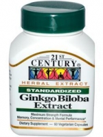 21st Century Health Care, Ginkgo Biloba Extract, Standardized, 60 Veggie Caps