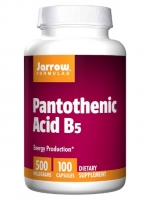 Jarrow Formulas, Pantothenic Acid B5, 500 mg, 100 Capsules