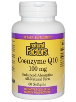 Natural Factors, Coenzyme Q10, Enhanced Absorption, 100 mg, 60 Softgels