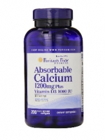 Puritan's Pride Absorbable Calcium 1200 mg with Vitamin D 1000 IU / 200 Softgels