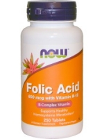 Now Foods, Folic Acid with Vitamin B-12, 800 mcg, 250 Tablets