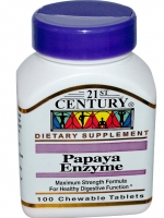 21st Century, Papaya Enzyme, 100 Chewable Tablets