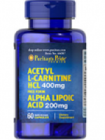 Puritan's Pride Acetyl L-Carnitine Free Form 400 mg with Alpha Lipoic Acid 200 mg 60 Capsules