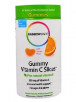 Rainbow Light, Gummy Vitamin C Slices, Tangy Orange Flavor, 90 Gummies
