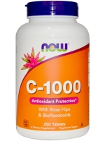 Now Foods, C-1000, With Rose Hips and Bioflavonoids, 250 Tablets