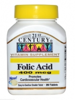 21st Century Health Care, Folic Acid, 400 mcg, 250 Tablets