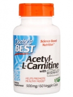Doctor's Best, Acetyl-L-Carnitine with Biosint Carnitines, 500 mg, 60 Veggie Caps