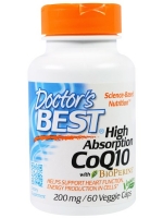Doctor's Best, High Absorption CoQ10 with BioPerine, 200 mg, 60 Veggie Caps