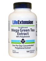 Life Extension, Mega Green Tea Extract, Decaffeinated, 100 Veggie Caps