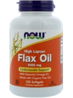 Now Foods, High Lignan Flax Oil, Certified Organic, 1000 mg, 120 Softgels